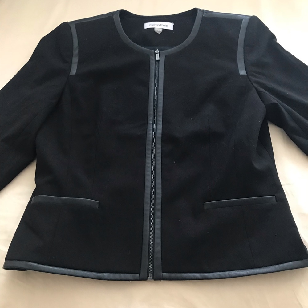 COPY - Calvin Klein Faux Leather Trim Jacket